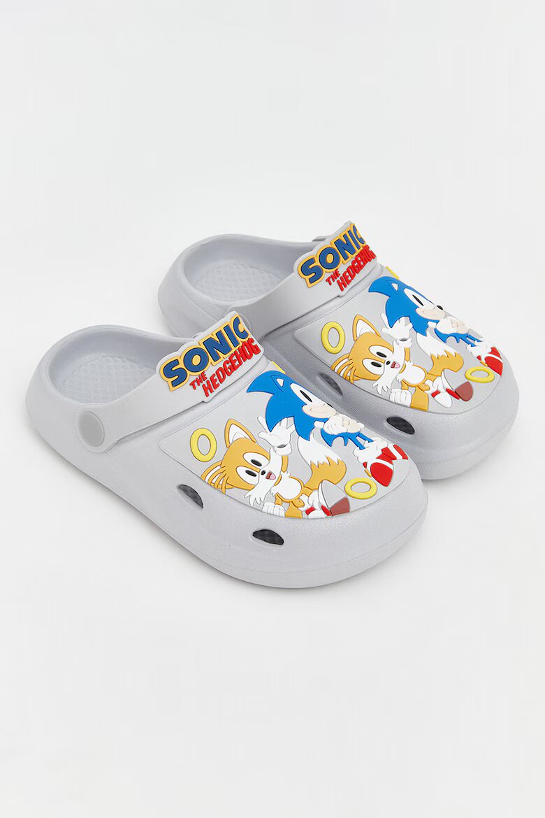 LC WAIKIKI Сабо с отворена пета и Sonic Светло сив/Оранжев/Кралско Синьо