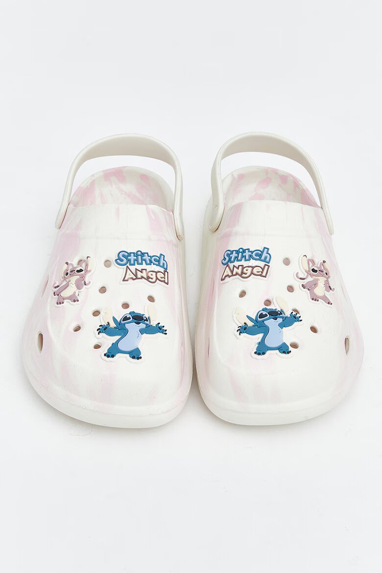 LC WAIKIKI Сабо Stitch & Angel Marbled Слонова кост/Пастелнорозов/Син
