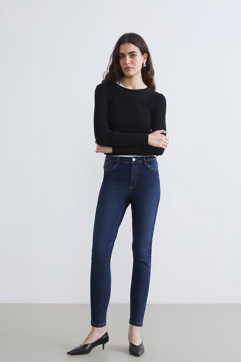 LC WAIKIKI Скини дънки с висока талия Тъмносин