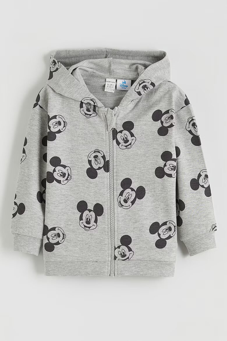 LC WAIKIKI Спортен екип с памук с десен Mickey Mouse - 3 части Сив/Крем