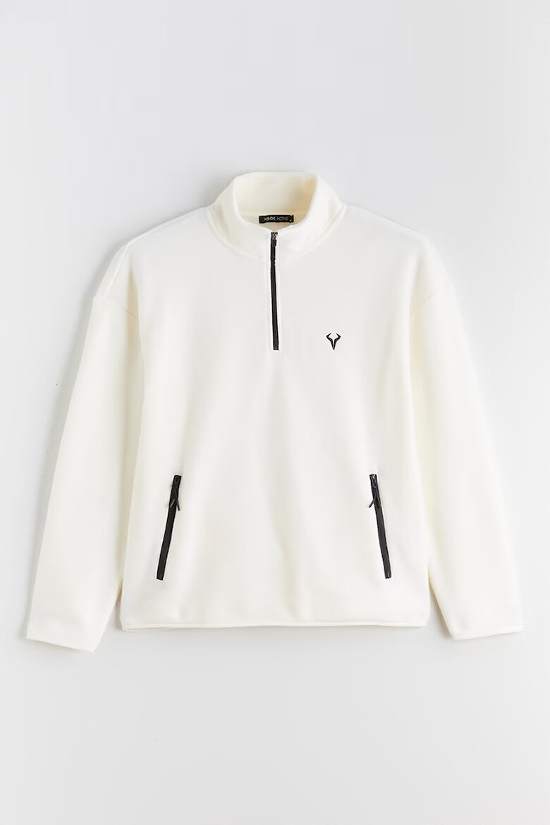 LC WAIKIKI Суитшърт с къс цип Бял