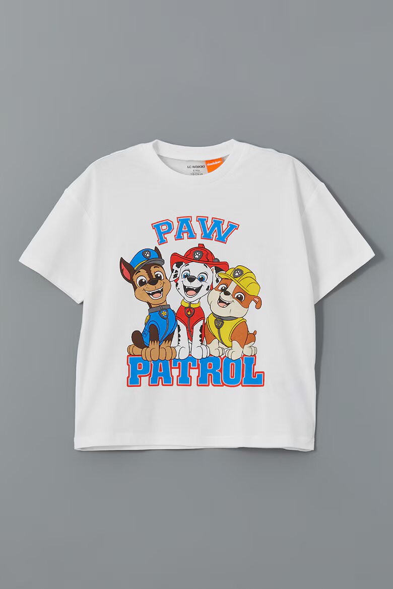 LC WAIKIKI Тениска и панталон с шарка на Paw Patrol - 2 части Червен/Бял/Шафраново жълто