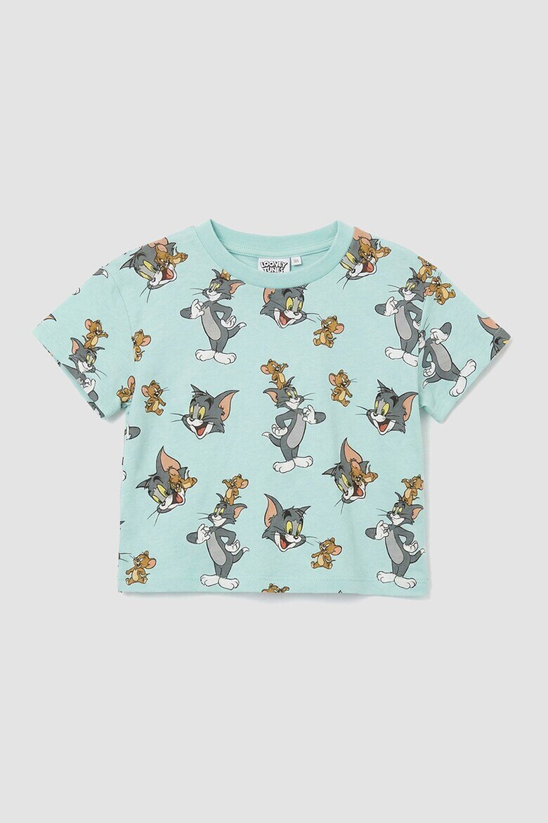 LC WAIKIKI Тениска с принт на Tom&Jerry и къс панталон Аквамарин син