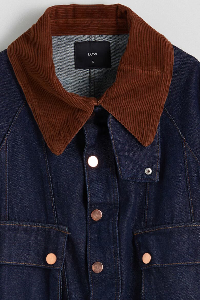 LC WAIKIKI Уголемно дънково яке Кафяв/Индигово синьо