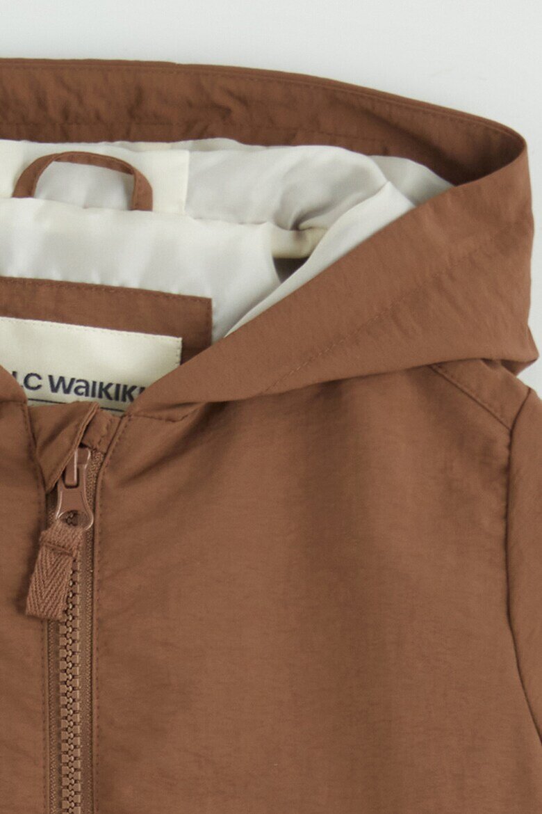 LC WAIKIKI Яке с качулка и цип дизайн с цветен блок Слонова кост/Кафяв/Оранжев