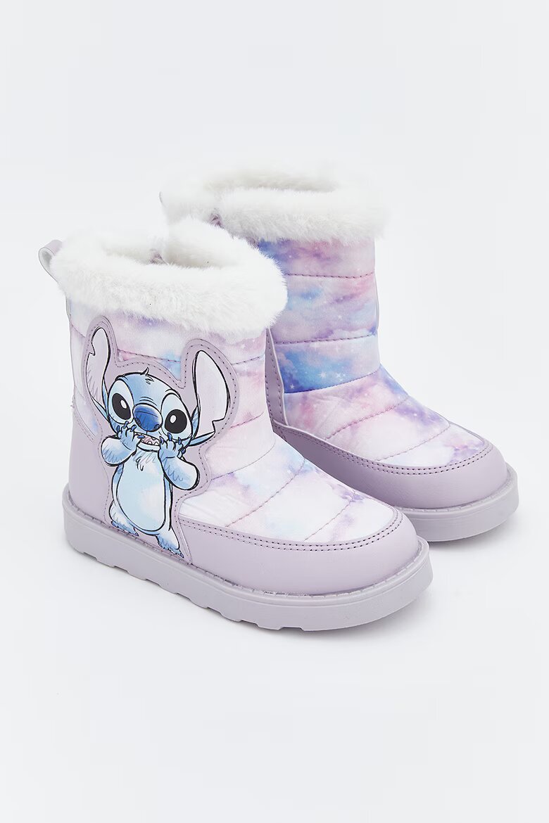 LC WAIKIKI Зимни ботуши с принт на Stitch Бледо розово/Светлосин/Бледа лила