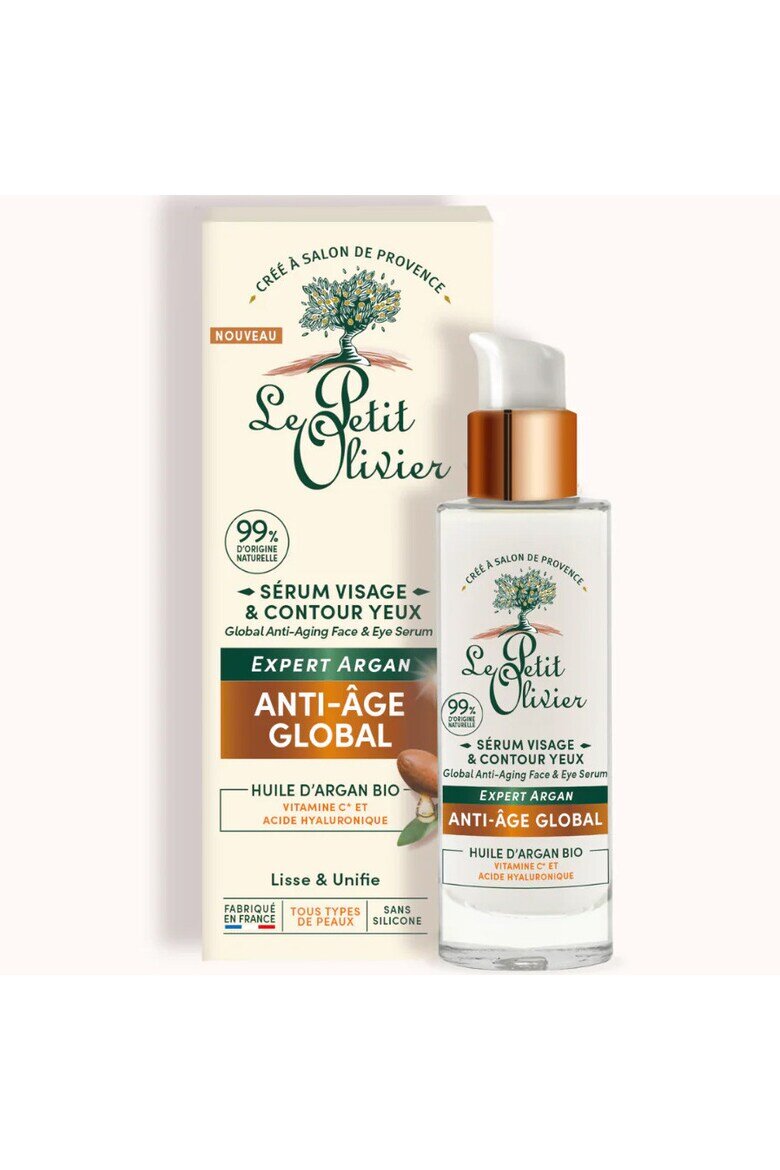 Le Petit Olivier Серум против стареене за лице и околоочен контур Expert Argan 30 мл