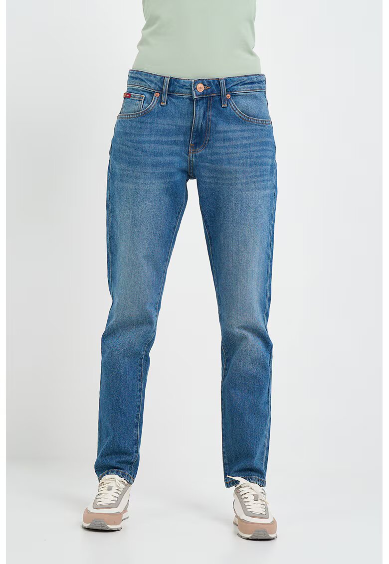 Lee Cooper Дамски boyfriend дънки с леко избеляла визия - Blue - Син