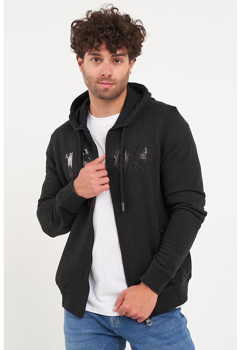 Lee Cooper Худи с цип и дълги ръкави - Черен/Бронз