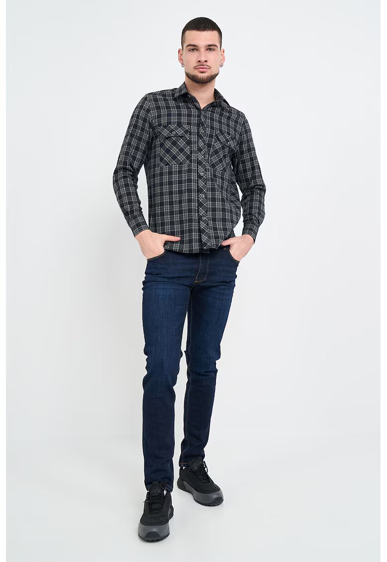 Lee Cooper Риза с джобове на гърдите - Черен/Tъмносив