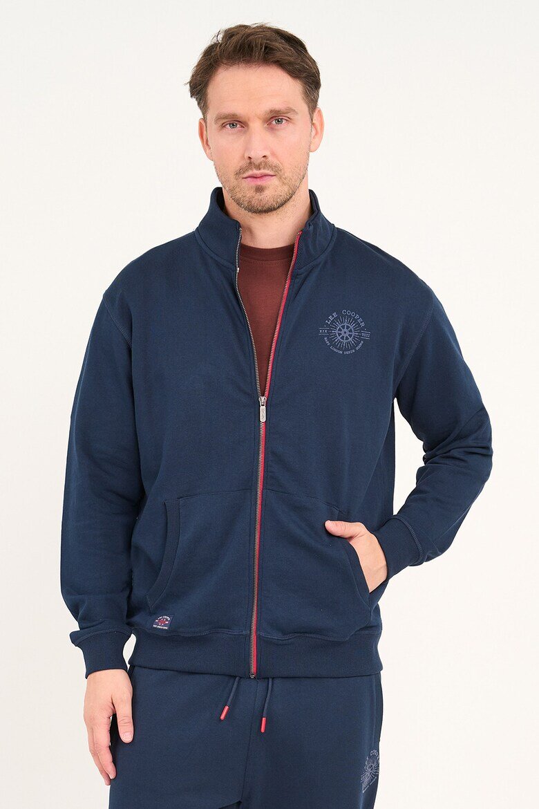 Lee Cooper Суитшърт с лого и миди яка Тъмносин