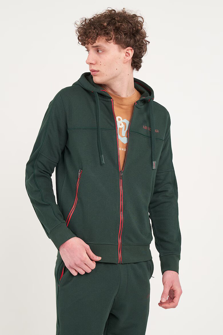 Lee Cooper TIMEOUT Худи с цип и дълги ръкави Бледозелен