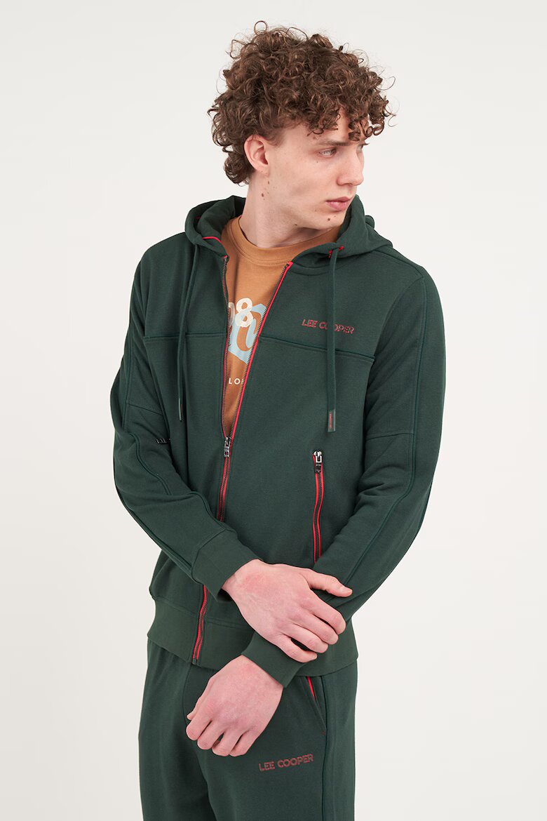 Lee Cooper TIMEOUT Худи с цип и дълги ръкави Бледозелен