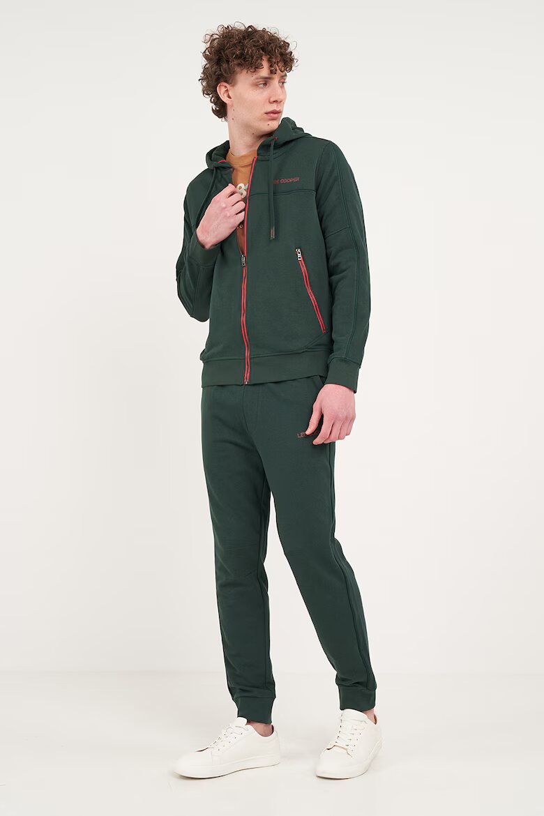 Lee Cooper TIMEOUT Худи с цип и дълги ръкави Бледозелен