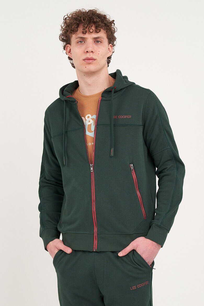 Lee Cooper TIMEOUT Худи с цип и дълги ръкави Бледозелен