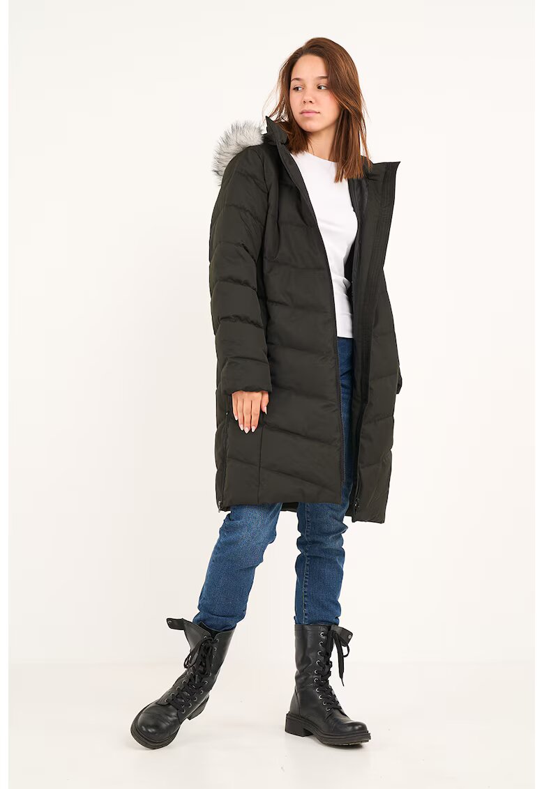 Lee Cooper Зимно яке с качулка и еко пух - Черен