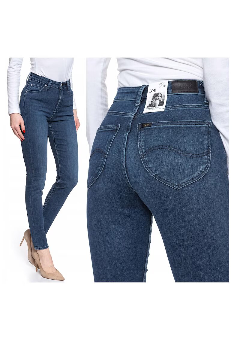 Lee Дамски дънки - Scarlett - 15888-27 - Памучни - Дълги - Petite - Дънкови - W25-L31 US - Сини