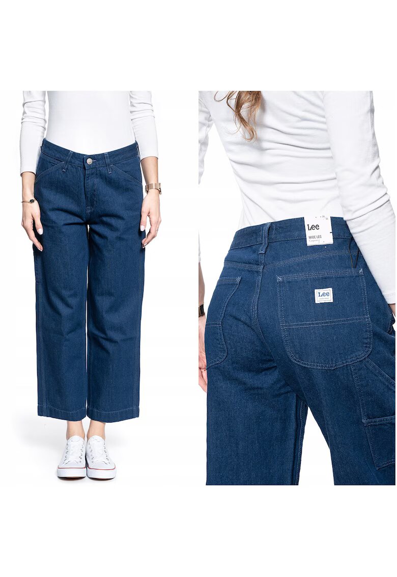 Lee Дамски дънки - Wide Leg Carpenter - Mom Jeans - Висока талия - 5 джоба - Дълги - Цип - Памук - WS US