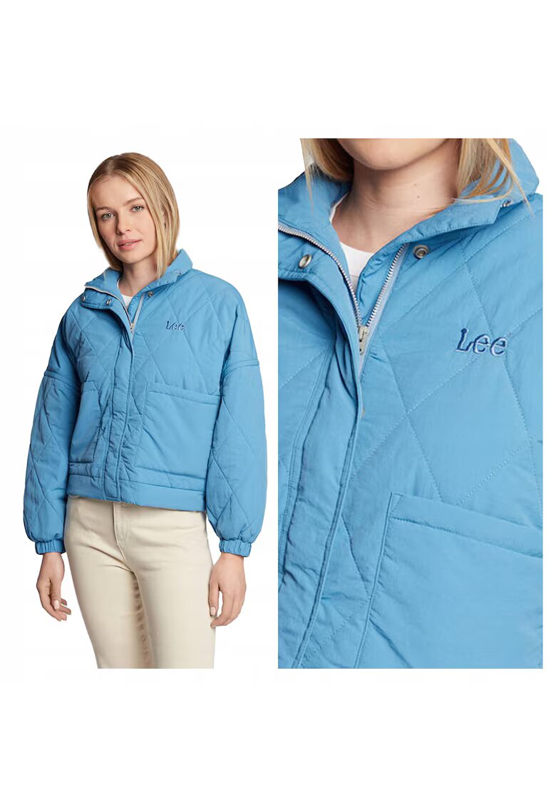 Lee Дамско Яке - Light Layer Jacket - Стандартна Кройка - Класически Дизайн - Без Качулка - Цип - Памук - XS INTL - Синьо