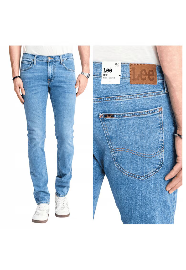 Lee Мъжки дънки - Luke - Slim Fit - Средна талия - Цип - Дълги - 5 джоба - Памук - Еластан -