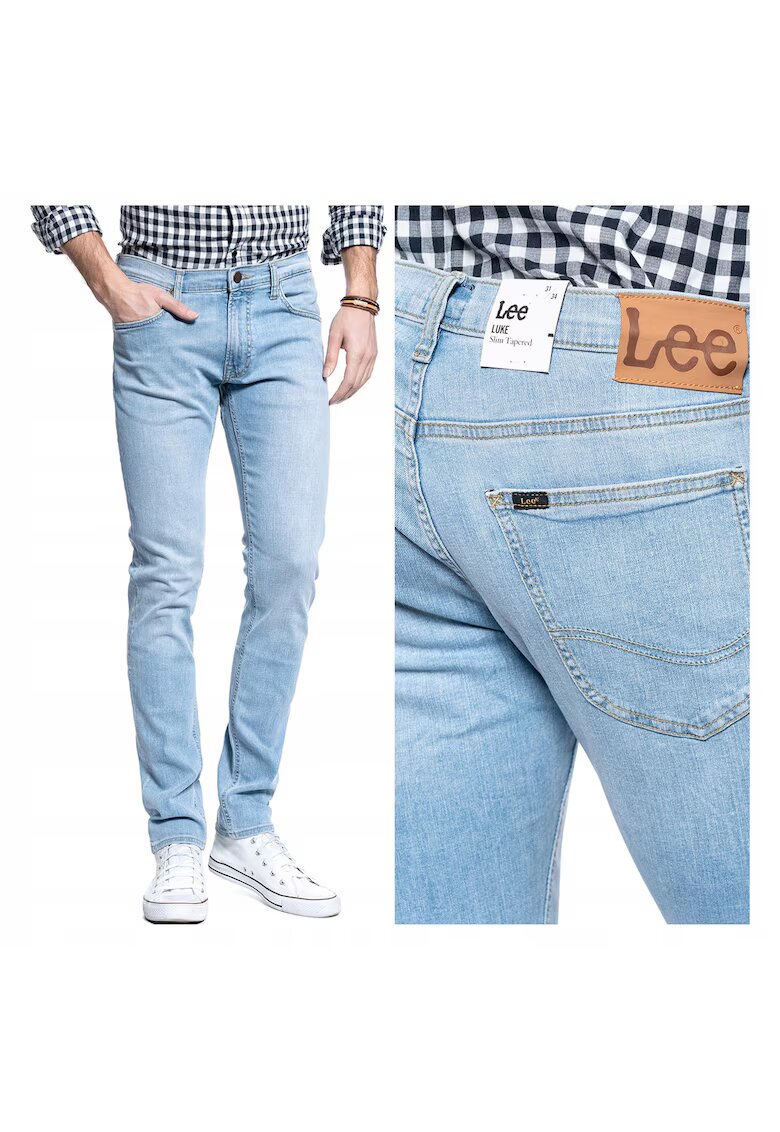 Lee Мъжки дънки - Luke - Slim Fit - Средна талия - Цип - Дълги - 5 джоба - Памук - W32 L32