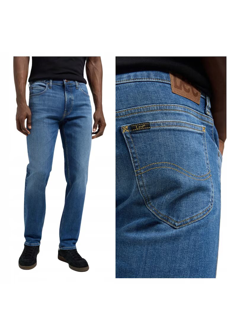 Lee Мъжки дънки - Rider - Slim Fit - Средна талия - 5 джоба - Цип - Дълги - Памук - W33-L34 US