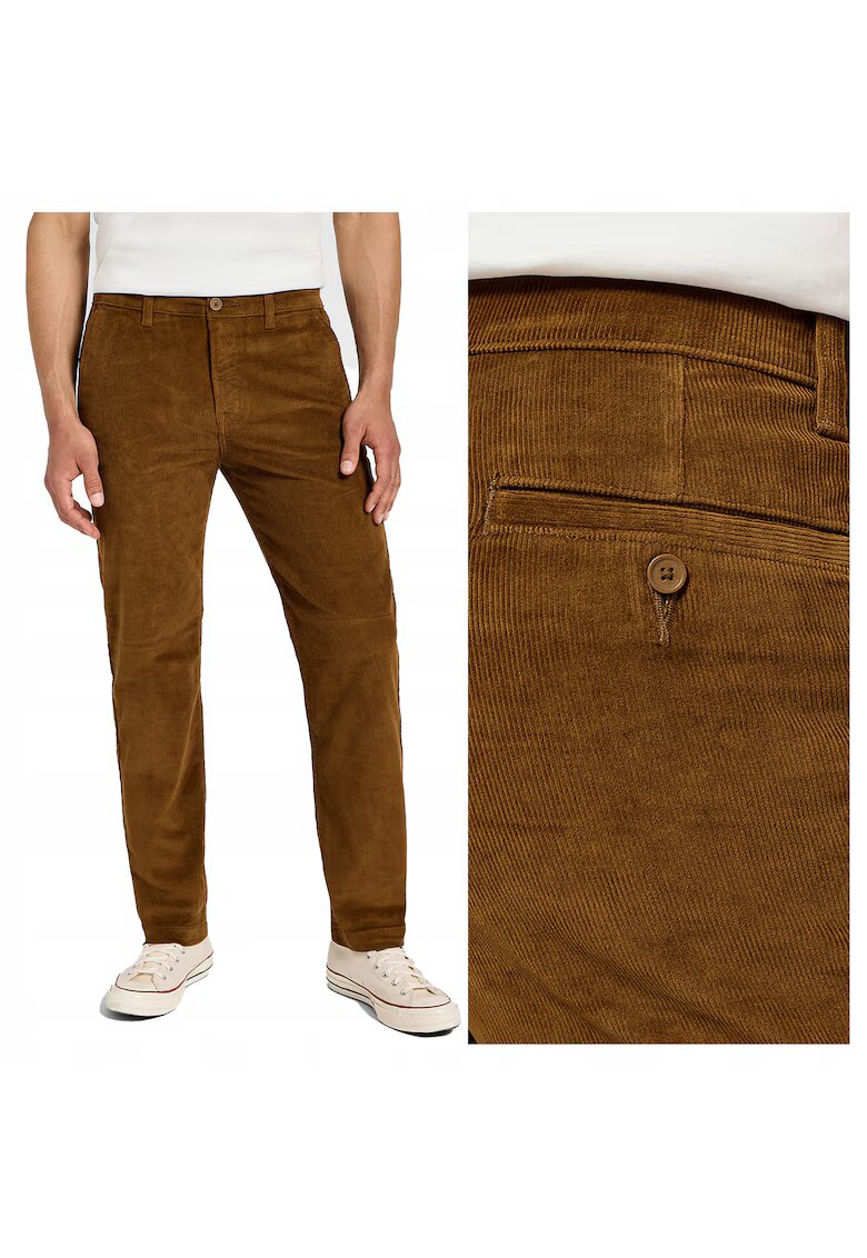 Lee Мъжки къси панталони - Regular Chino - кройка - средна талия - дълги - джобове - цип - памук - кафяви
