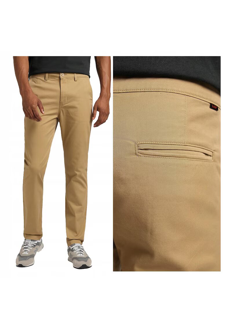 Lee Мъжки къси панталони - Slim Chino - Slim Fit - Средна талия - Дълги - Джобове - Цип - Памук - 453367