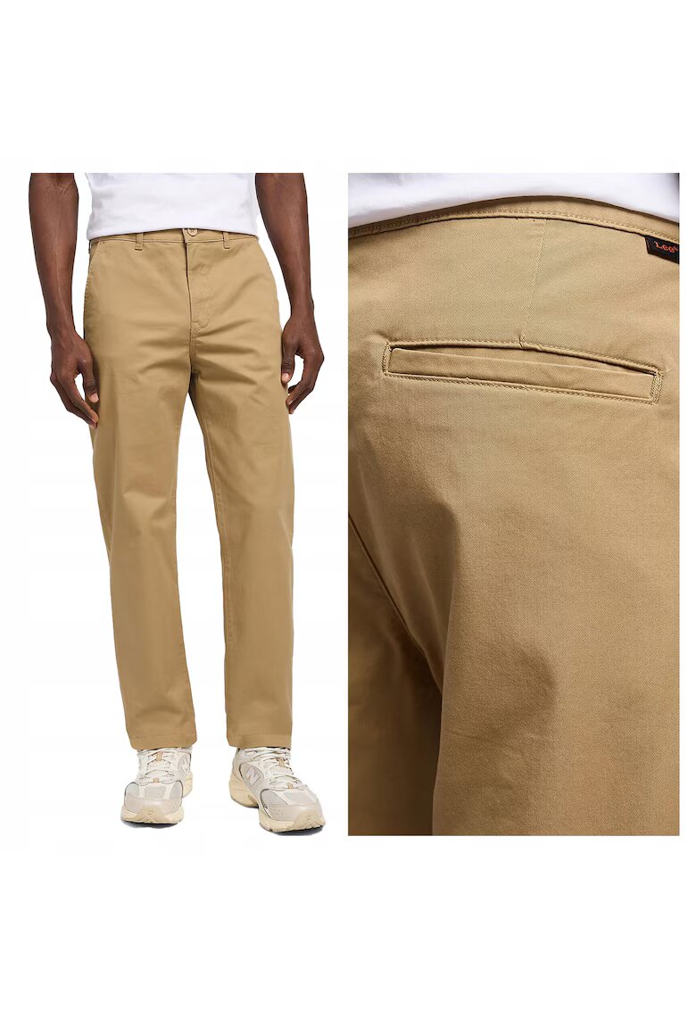 Lee Мъжки панталони - Regular Chino - Редовна кройка - С цип - 5 джоба - Дълги - Памук - Бежови