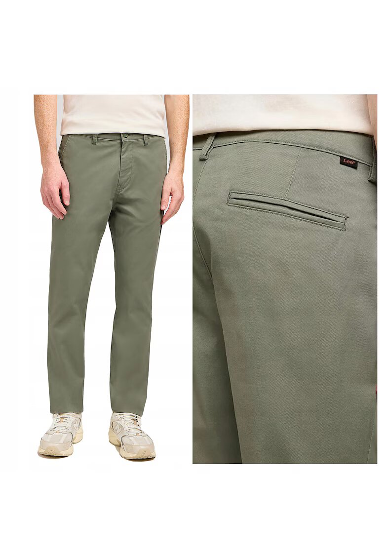 Lee Мъжки панталони - Slim Chino - Дълги - Прилепнали - Средна талия - 5 джоба - Цип - Памук -