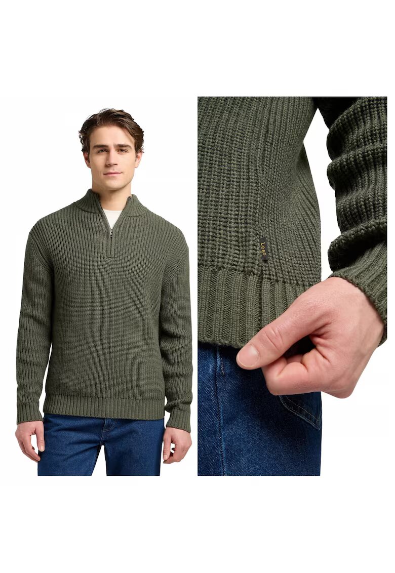 Lee Мъжки пуловер - Half Zip Knit - Regular Fit - С цип - Дълги ръкави - Без джобове - Памук -