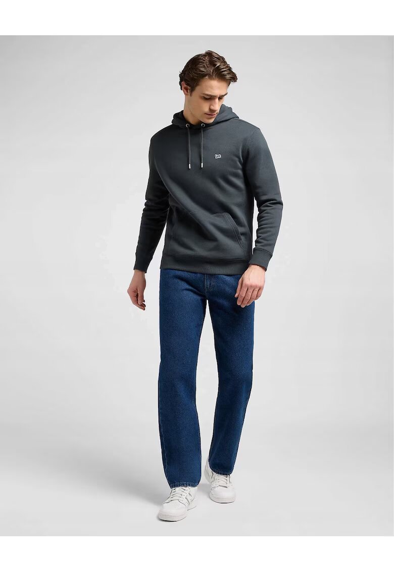Lee Мъжки суичър - Plain Hoodie - Стандартна кройка - Класически дизайн - С лого - Дълъг ръкав - С качулка - Памук - S INTL