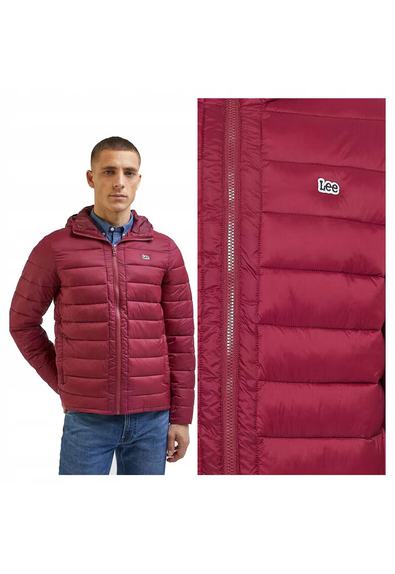 Lee Мъжко Яке - Light Puffer Regular Fit - Класически Дизайн - Дълги Ръкави - 2 Джоба - С Цип - Памук - Червено
