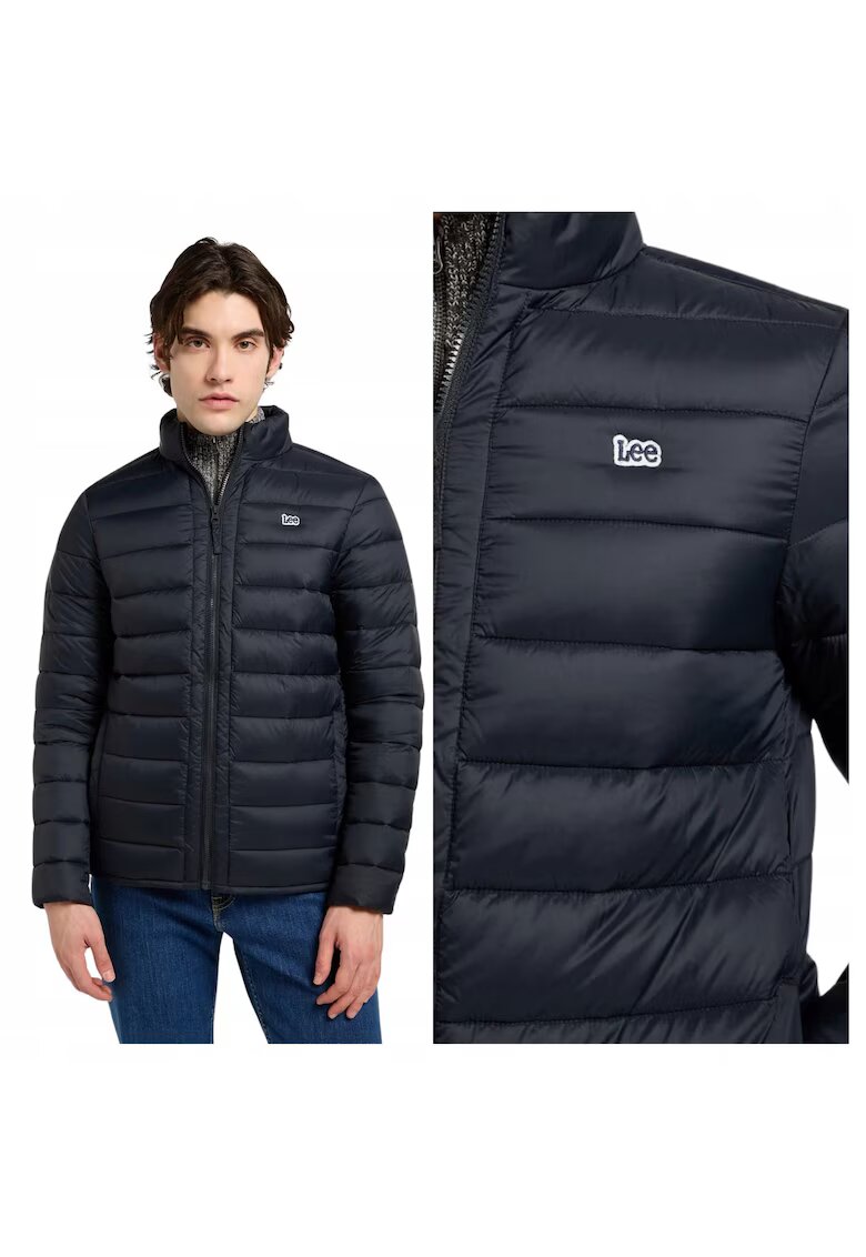 Lee Мъжко яке - Stand Collar Puffer - Regular Fit - Висока яка - Цип - Топло и удобно - Дълги ръкави - Полиамид - S INTL - Черно