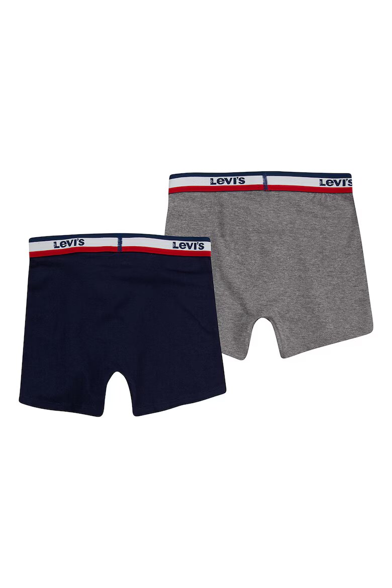 Levi's Боксерки с лого - 2 чифта Сив меланж/Тъмносин