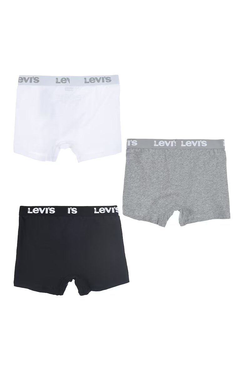 Levi's Боксерки с лого - 3 чифта Бял/Сив меланж/Тъмносин