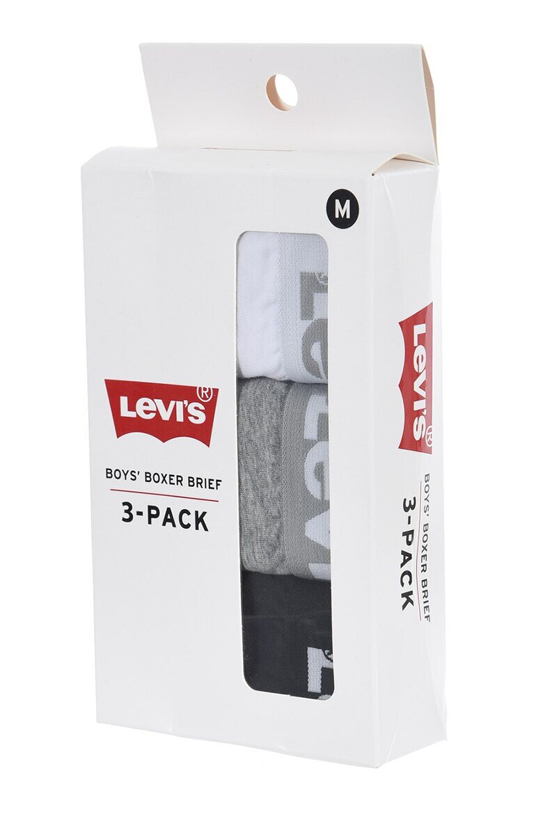 Levi's Боксерки с лого - 3 чифта Бял/Сив меланж/Тъмносин