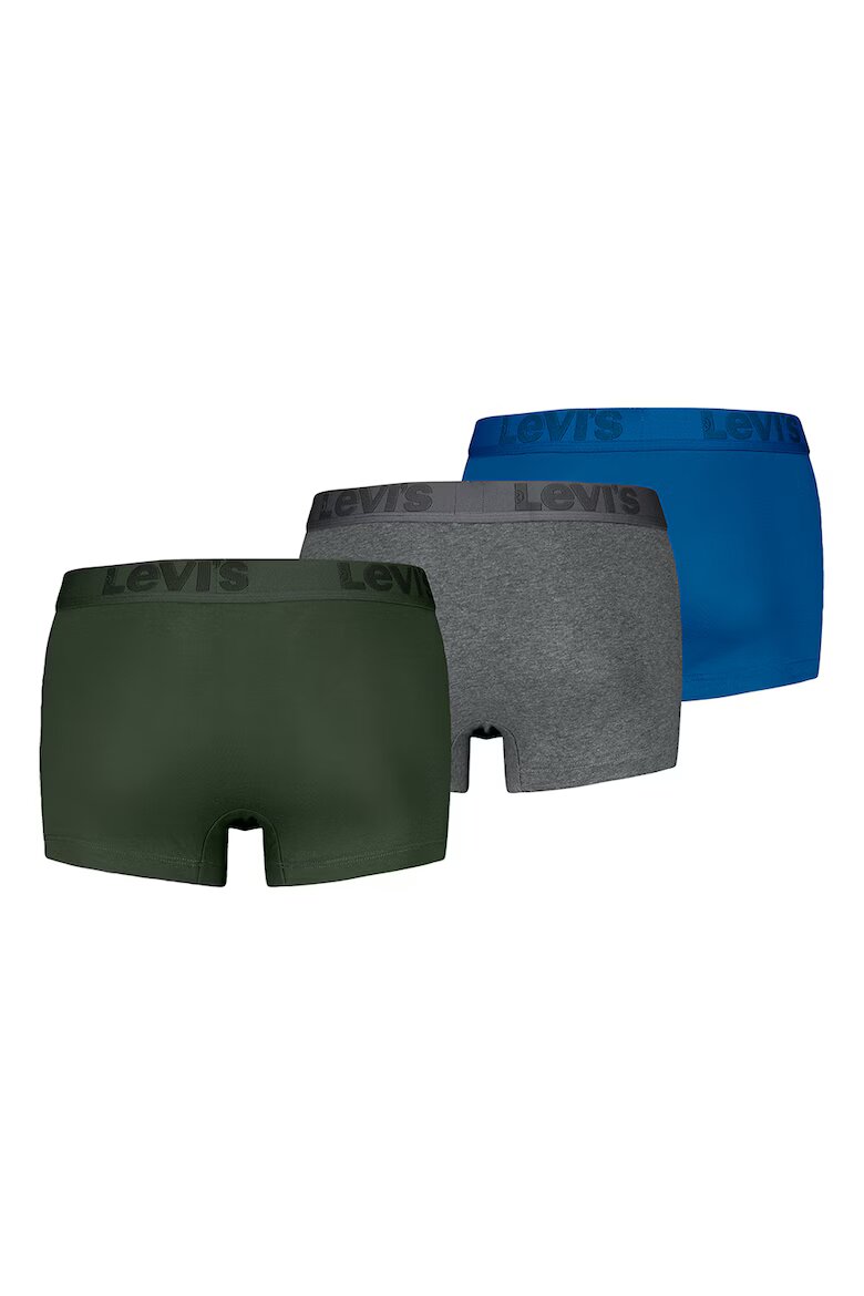 Levi's Боксерки с лого на талията - 3 чифта Меланж тъмно сиво/Кралско Синьо/Бледо каки