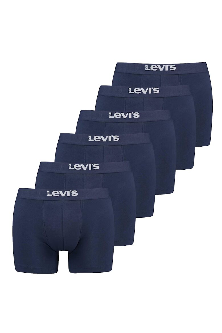 Levi's Боксерки с лого на талията 6 чифта Тъмносин