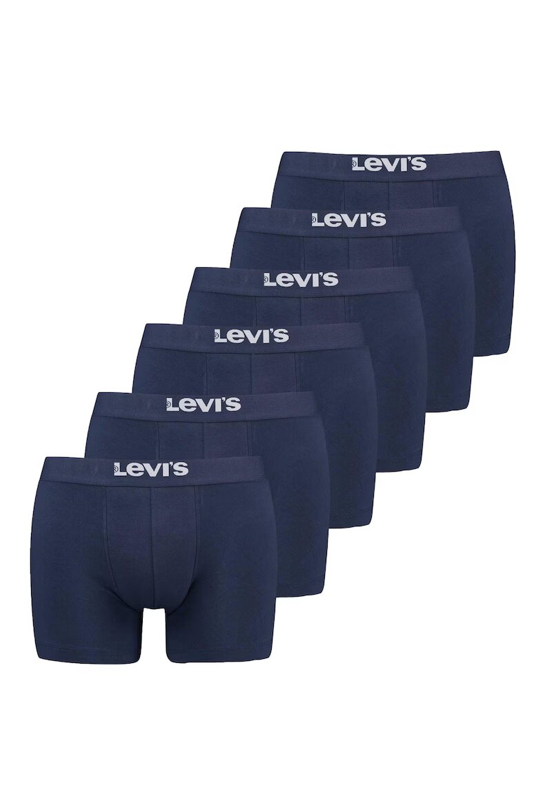 Levi's Боксерки с лого на талията 6 чифта Тъмносин