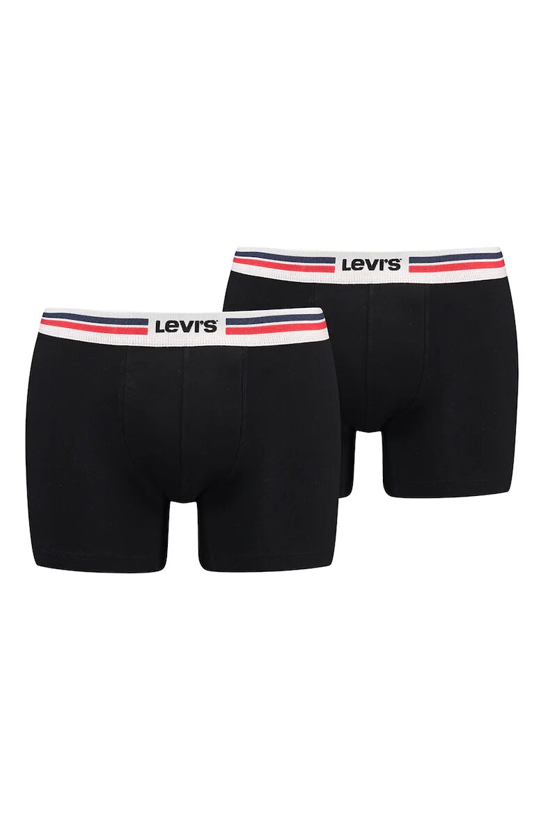 Levi's Боксерки с райе на талията - 2 чифта Червен/Бял/Черен