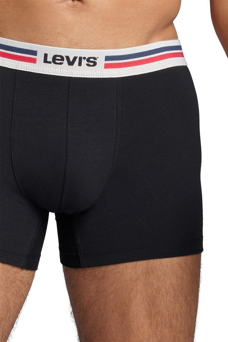 Levi's Боксерки с райе на талията - 2 чифта Червен/Бял/Черен
