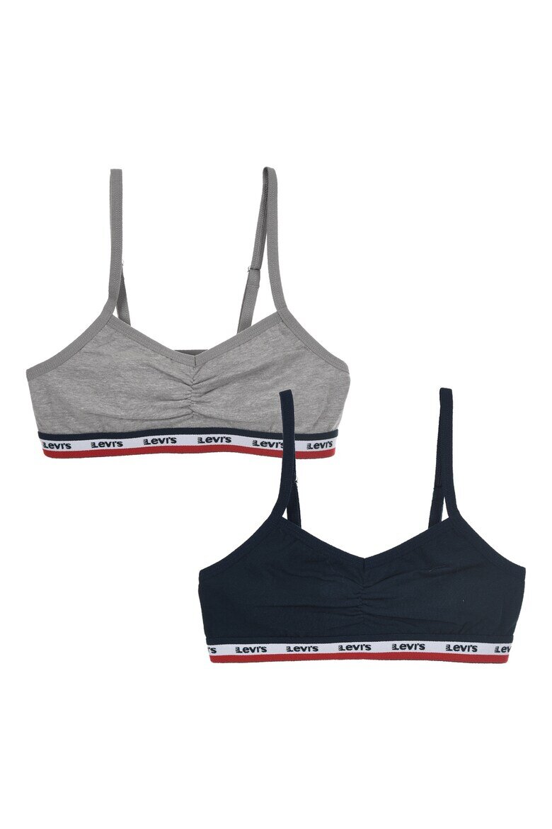 Levi's Бюстиета с памук и лого - 2 части Черен/Светло сив