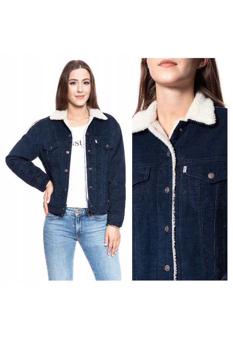 Levi's Дамско Яке - Ex-Boyfriend Trucker - Стандартна Кройка - Класически Дизайн - Дълги Ръкави - 4 Джоба - С Копчета - Памук - XS INTL - Синьо