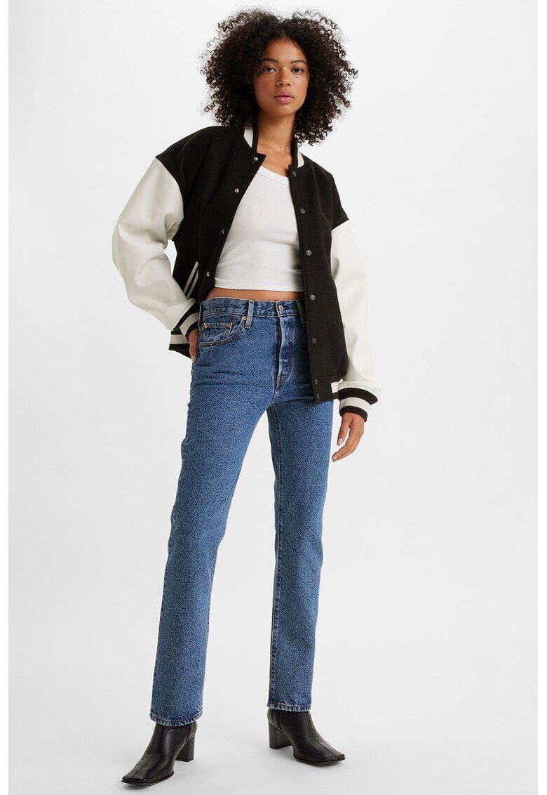 Levi's Дънки 501® със средновисока талия - Меланж тъмно син
