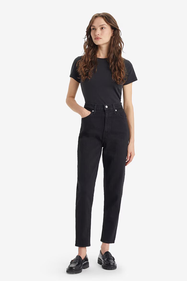 Levi's Дънки Mom с висока талия Избеляло черно