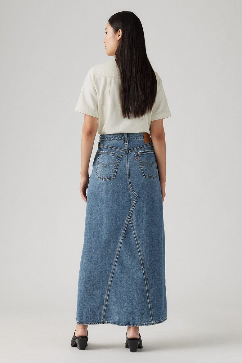Levi's Дънкова пола с цепка Син меланж