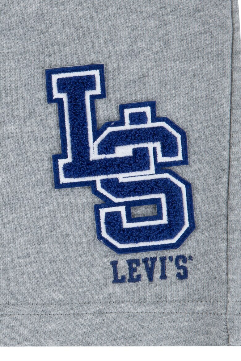 Levi's Къс панталон с памук и текстови дизайн Тъмносин/Меланж тъмно сиво