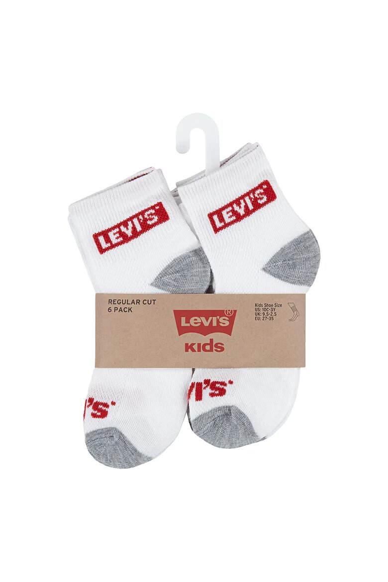 Levi's Къси чорапи Core - 6 чифта Сив/Бял