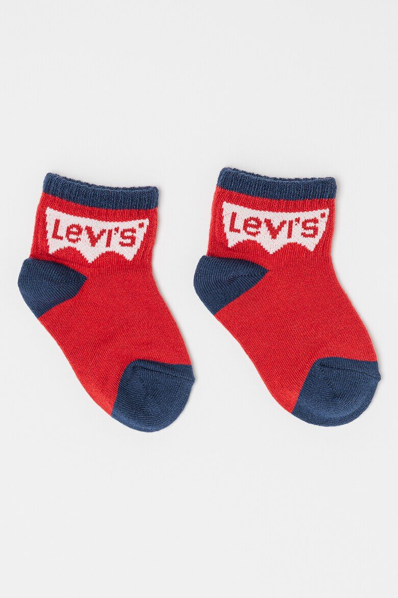 Levi's Къси чорапи с лого - 3 чифта Червен/Бял/Тъмносин